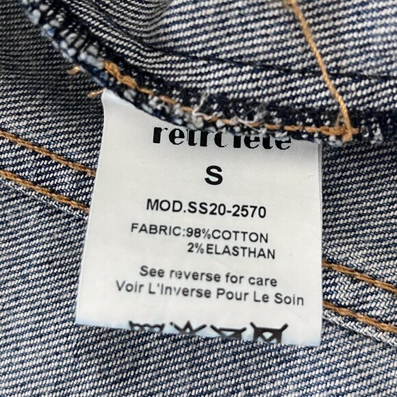Retrofête Tori Denim Jumpsuit Size S Made in Italy One Piece Puff Sleeve NWOT - Picture 4 of 11